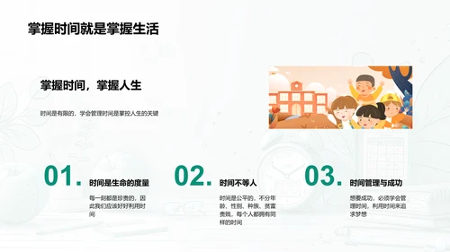 学生时间管理培训PPT模板