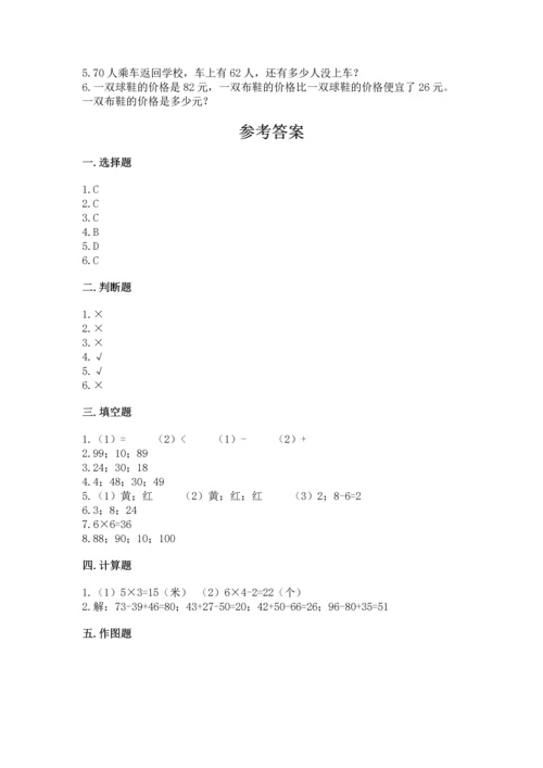 人教版二年级上册数学期末测试卷【满分必刷】.docx