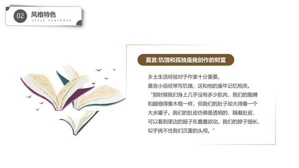 作家莫言读书PPT模板