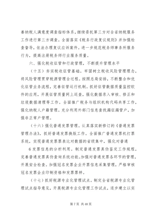 全省国税工作要点(讨论稿).docx