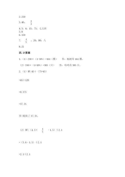 苏教版六年级下册数学期中测试卷及参考答案【轻巧夺冠】.docx