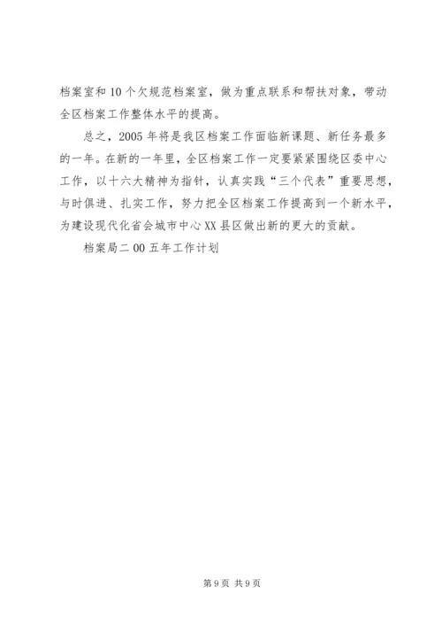 档案局二00五年工作计划 (2).docx