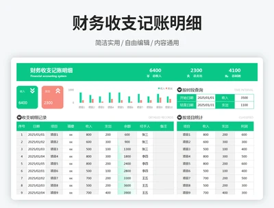 财务收支记账明细