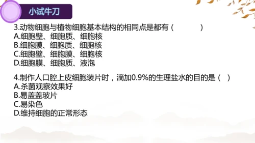 人教版（2024）七年级上册1.2.3动物细胞 课件(共27张PPT)