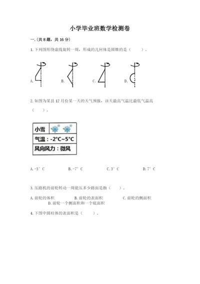小学毕业班数学检测卷及完整答案（典优）.docx