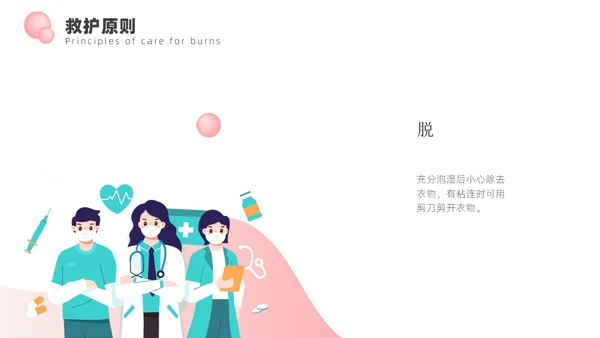 淡红色简约风烧伤健康宣教ppt模板