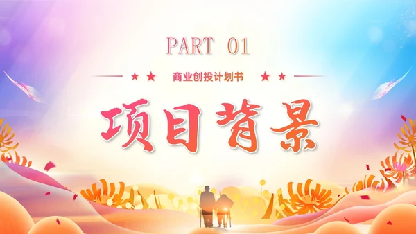 炫彩风商业创投老年人公园社区公益服务项目汇报PPT模板