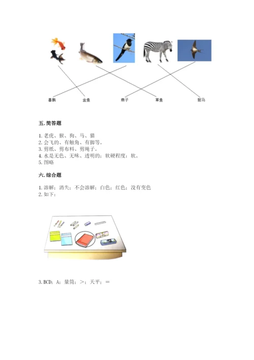 教科版一年级下册科学期末测试卷（实用）word版.docx