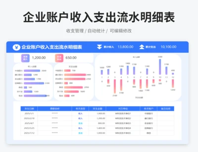 企业账户收入支出流水明细表