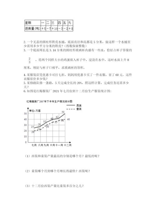 人教版六年级数学小升初试卷（必刷）.docx