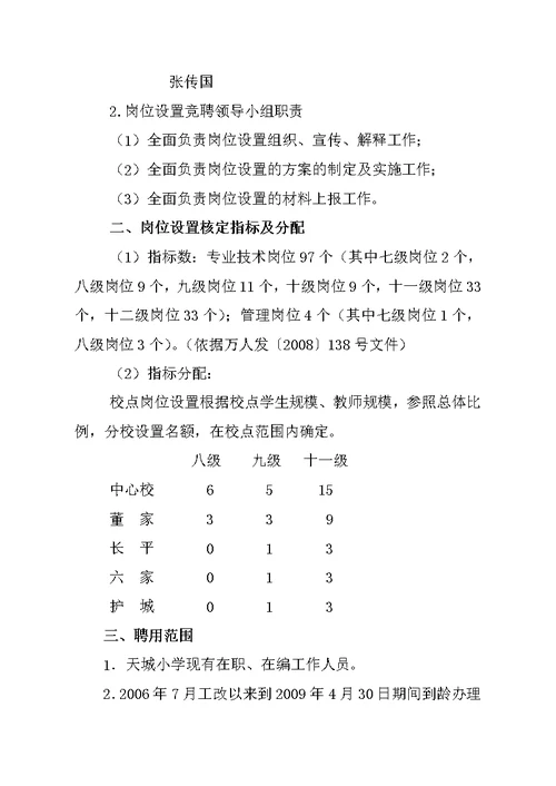 天城小学岗位设置竞聘实施方案[29页]