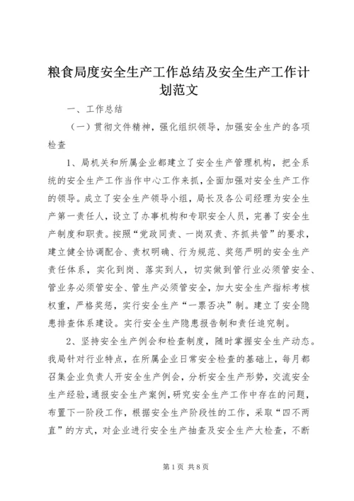 粮食局度安全生产工作总结及安全生产工作计划范文.docx