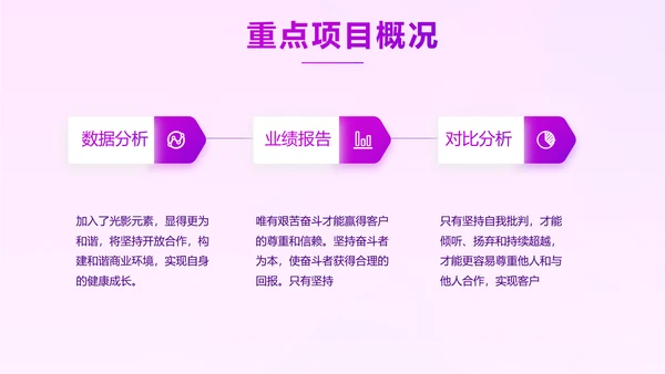 紫色项目工作开展计划商务动态PPT