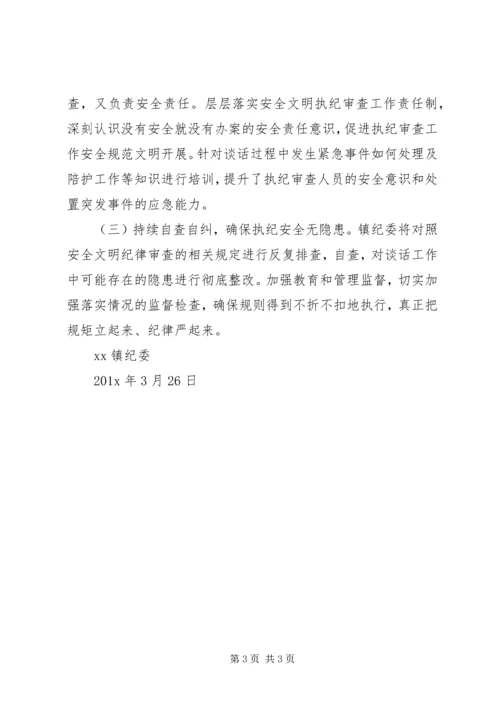 乡镇纪委关于开展审查调查安全监督检查工作的情况报告.docx