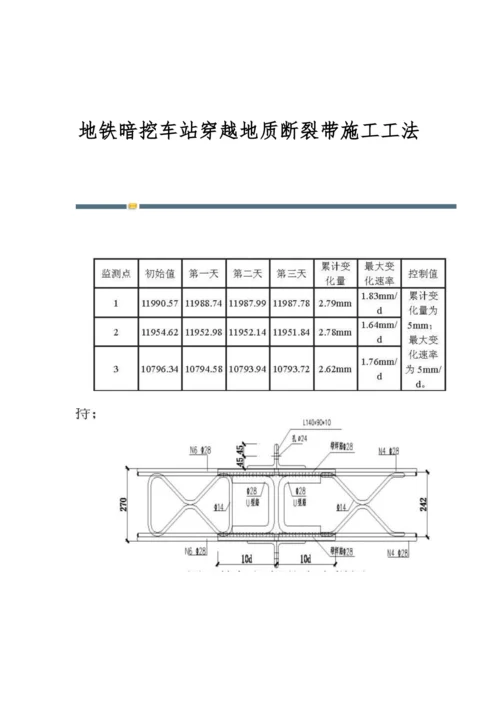 地铁暗挖车站穿越地质断裂带施工工法.docx