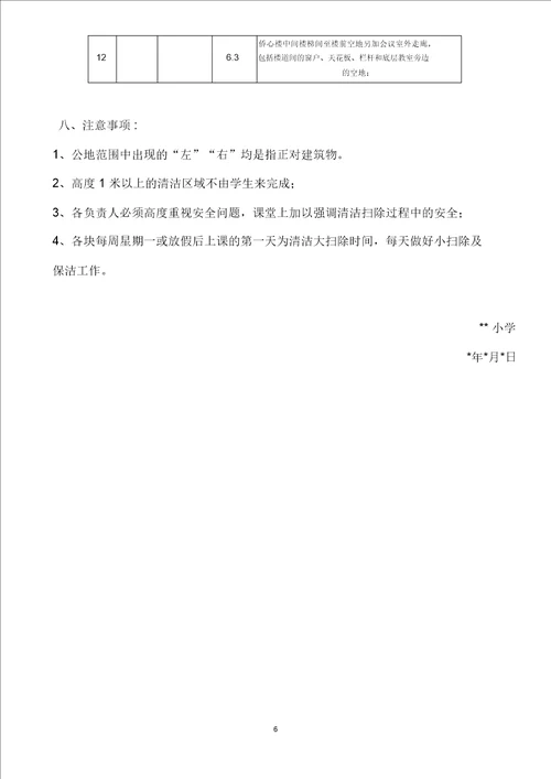 完整版小学校园环境卫生保洁方案