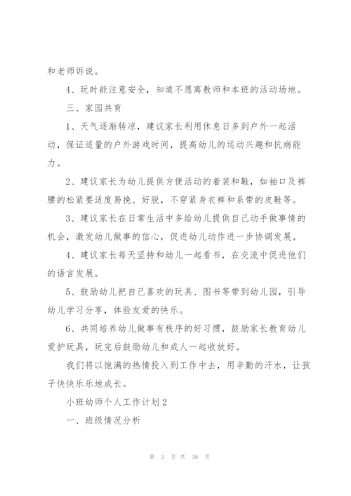 小班幼师个人工作计划10篇.docx