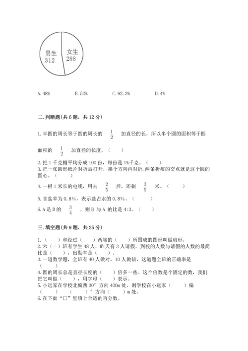 人教版六年级上册数学期末测试卷精品【名师推荐】.docx