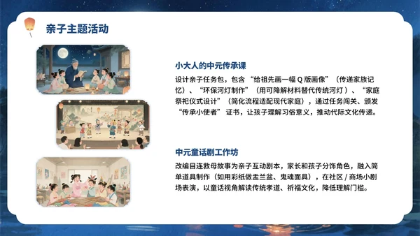 蓝色中国风传承文化+创新活动PPT模板