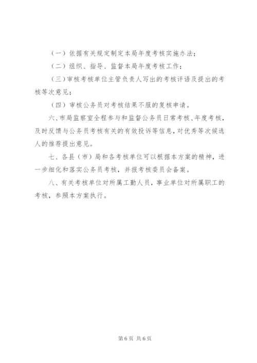 工商局年度公务员考核实施方案.docx