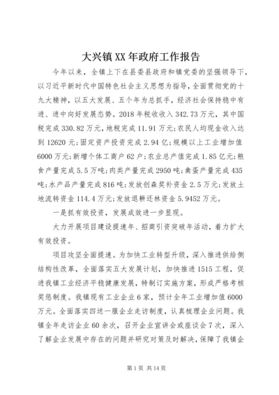 大兴镇XX年政府工作报告.docx