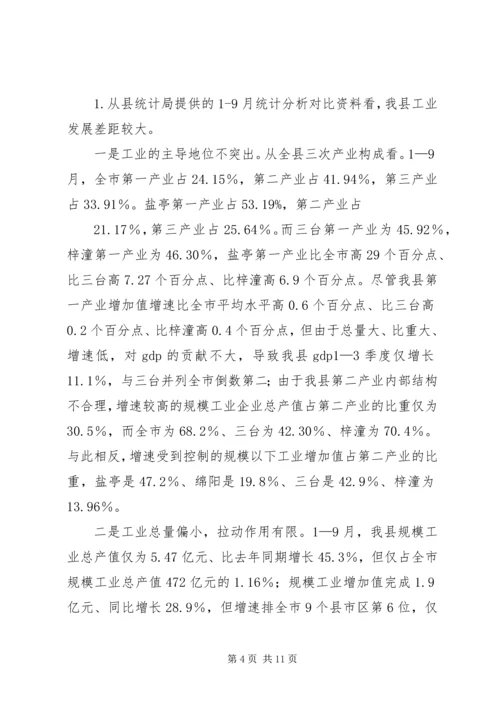 副县长在工业经济分析会讲话.docx