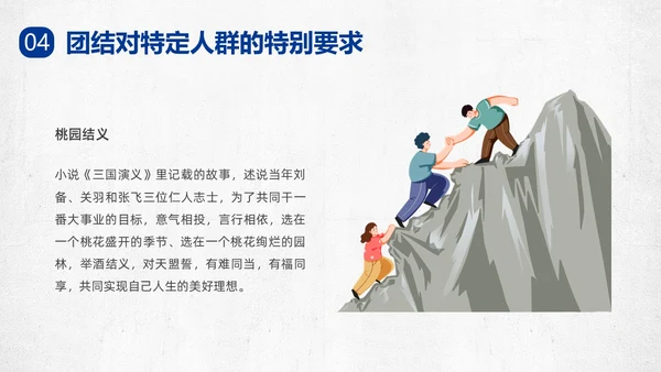 蓝色复古团结友善PPT课件主题班会