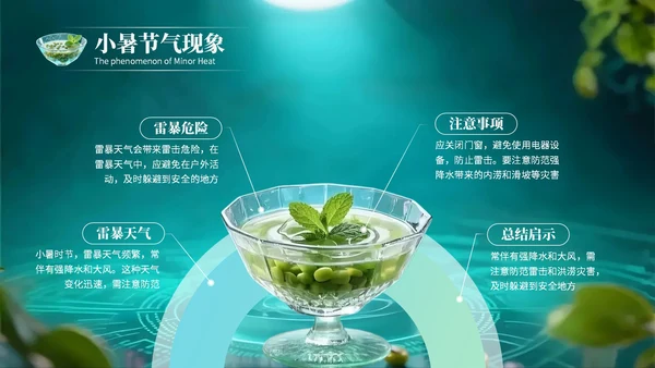 绿色创意风小暑节气讲解节气知识PPT模板