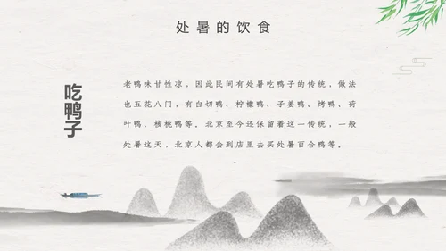 处暑二十四节气夏雨荷中国风通用PPT模板