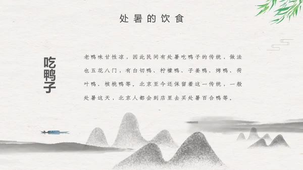 处暑二十四节气夏雨荷中国风通用PPT模板