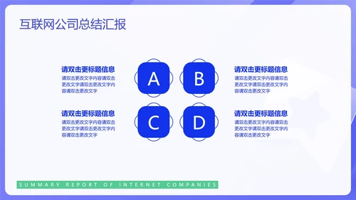 蓝色简约风互联网公司汇报PPT模板