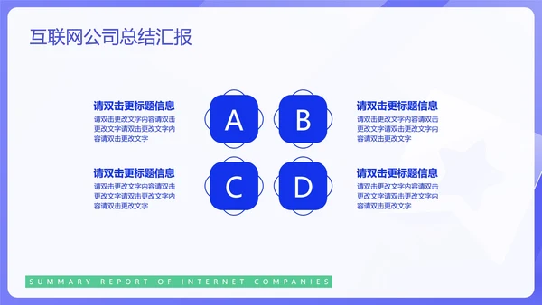蓝色简约风互联网公司汇报PPT模板