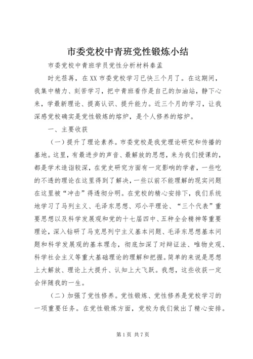 市委党校中青班党性锻炼小结 (4).docx
