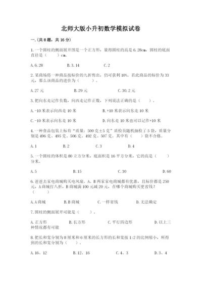 北师大版小升初数学模拟试卷精品（网校专用）.docx