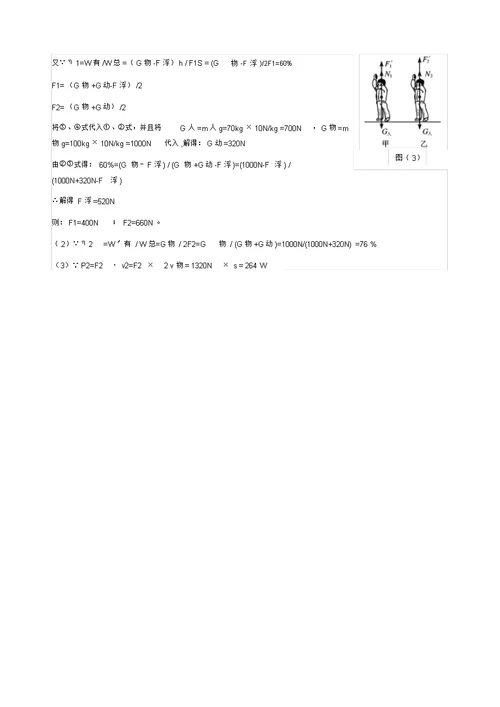 初中物理滑轮知识点和试题精讲