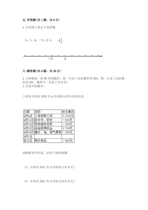 萝北县六年级下册数学期末测试卷（实用）.docx
