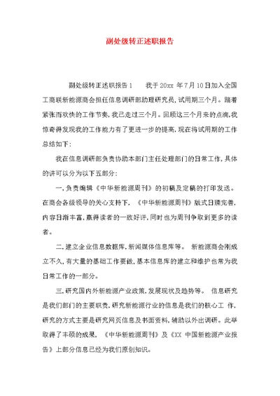 （精选）副处级转正述职报告
