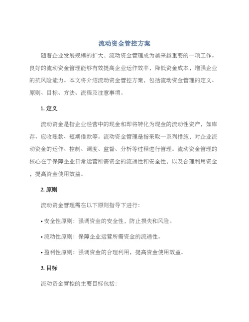 流动资金管控方案.docx