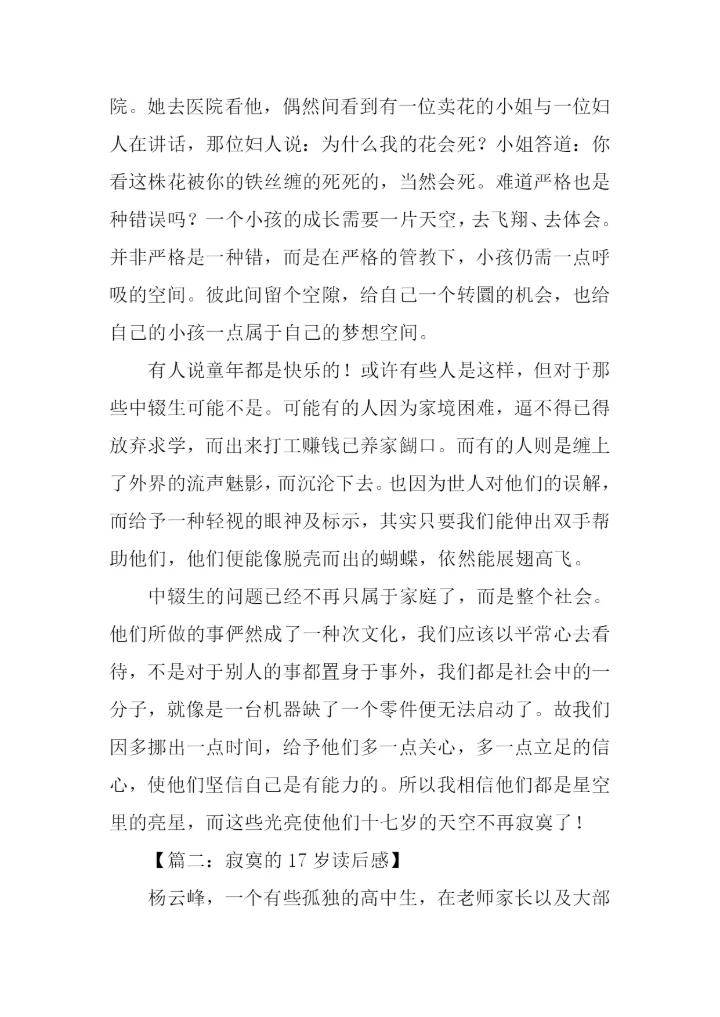寂寞的17岁读后感.docx