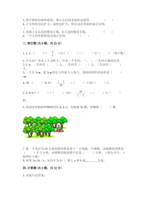 湘桥区六年级下册数学期末测试卷a4版.docx