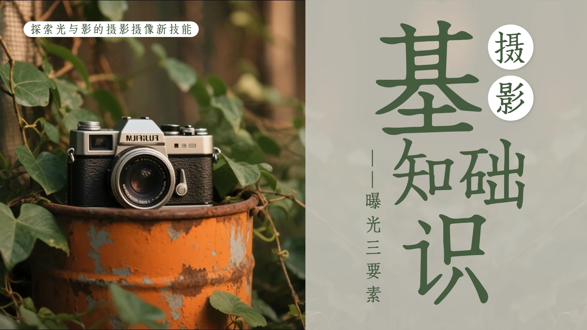 绿色实拍风摄影知识培训摄影教程PPT模板世界摄影日