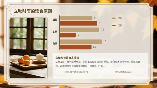 褐色中国风立秋养生PPT模板