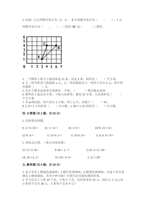 2022年五年级上册数学期末测试卷及参考答案（实用）.docx