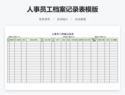 人事员工档案记录表模版