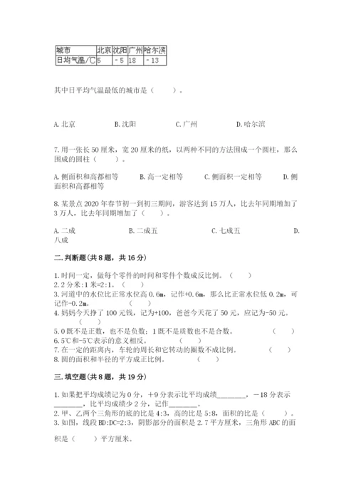 北师大版小学数学六年级下册期末检测试题（轻巧夺冠）.docx