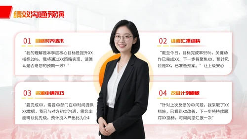红黄简约职场新人培训PPT宣传模板