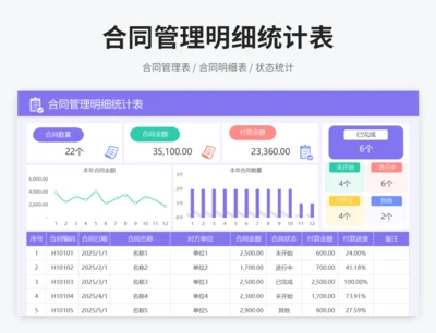 合同管理明细统计表