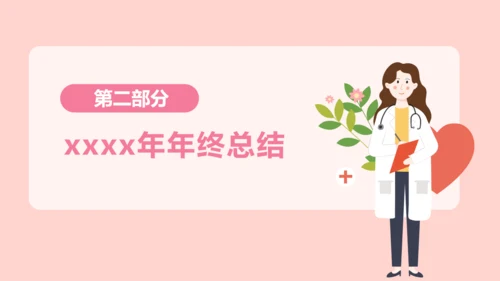 淡粉色卡通风护士年终工作总结PPT模板
