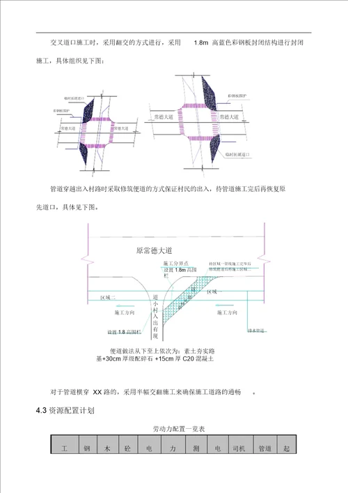 市政道路雨污水管道工程施工组织设计方案