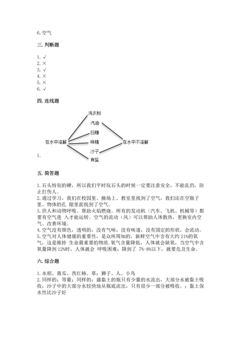 苏教版一年级下册科学期末测试卷【研优卷】.docx